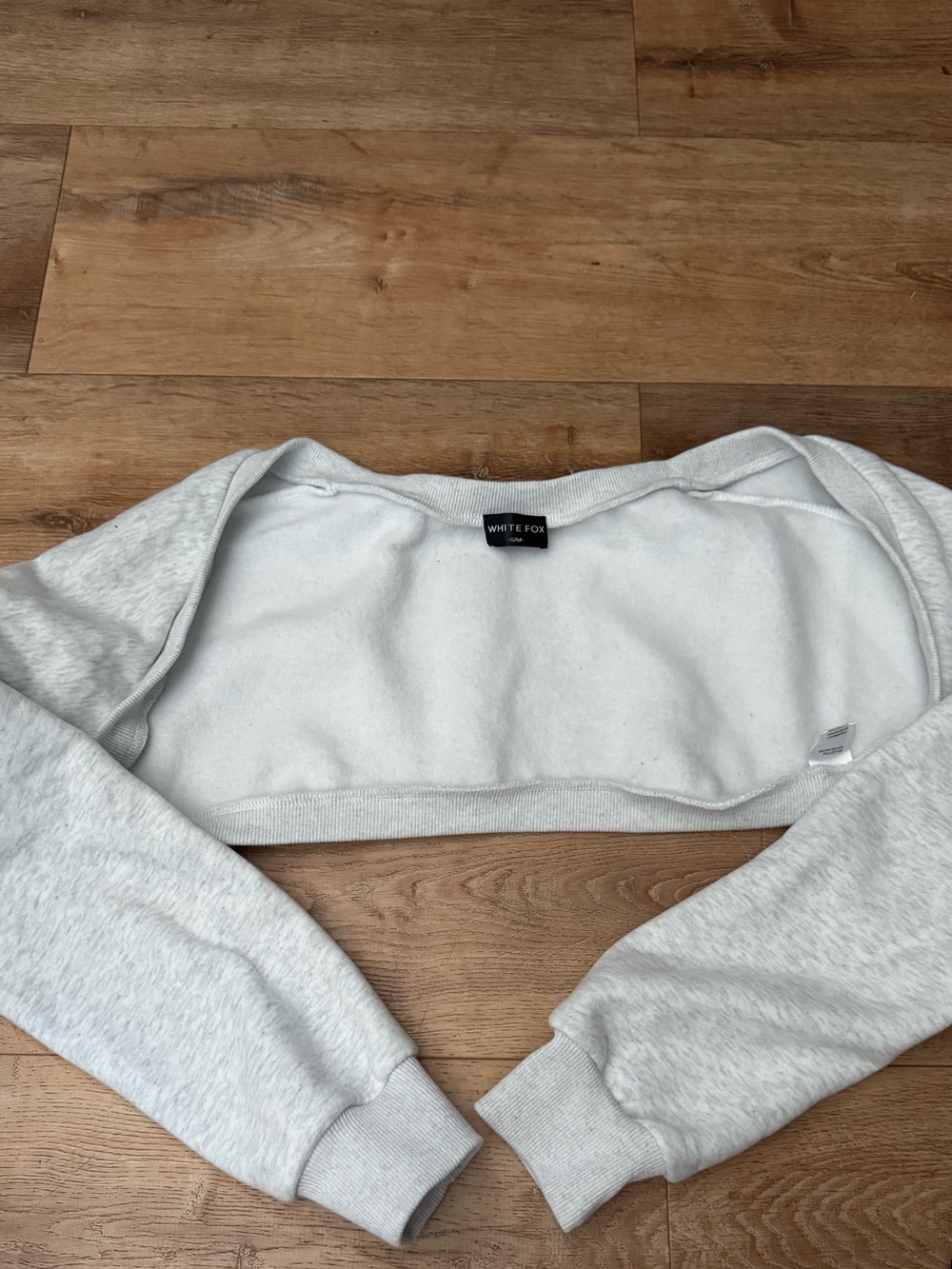 White fox Light Gray Cropped Bolero Sweater